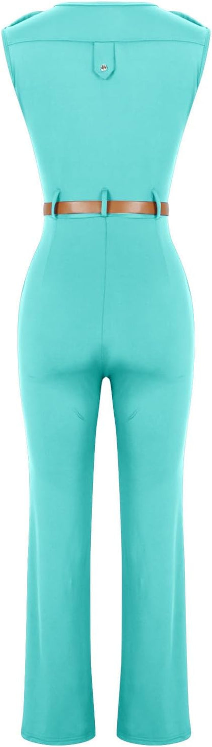 Chic Two-Piece Summer Round Neck Vest Top Tracksuit – Cap Sleeve Crop Top & High-Waist Pocket Pants Lounge Set