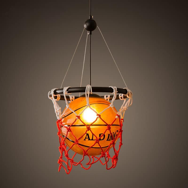 Art Deco Basketball Net Pendant Light – Matte Metal Chandelier Perfect for Game Room, Sports Bar, and Modern Home Lighting Décor