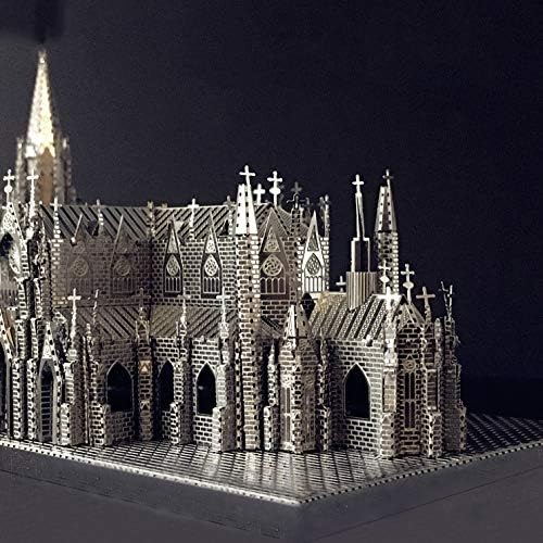 Metal Cathedral Puzzle – 3D St. Patrick’s Laser-Cut DIY Assembly Model Kit for Creative Gifts