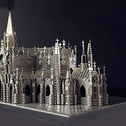Metal Cathedral Puzzle – 3D St. Patrick’s Laser-Cut DIY Assembly Model Kit for Creative Gifts