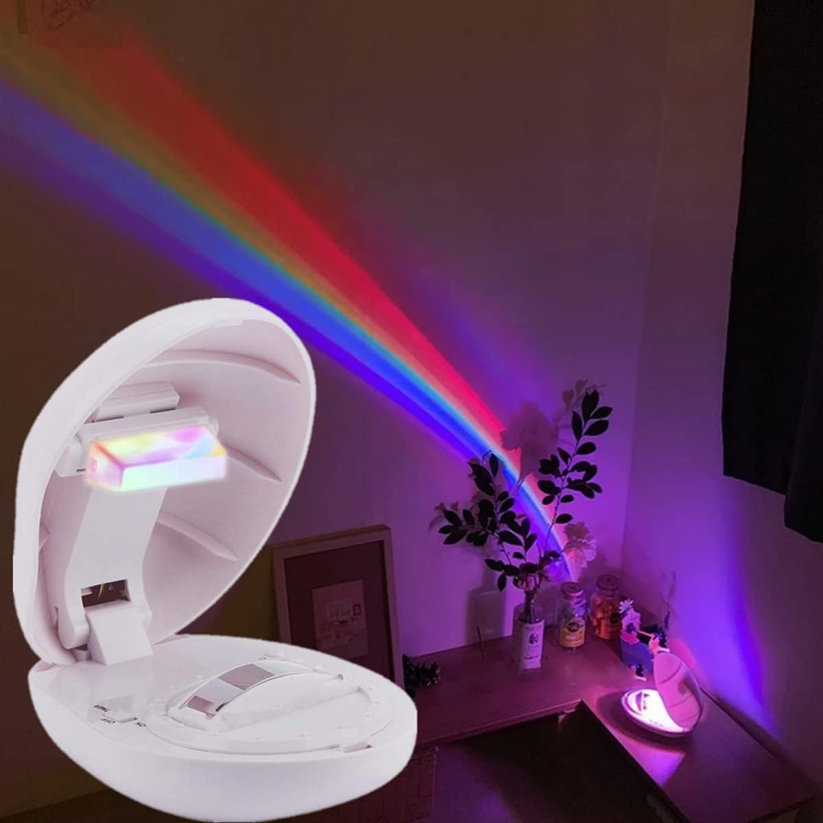 Egg-Shaped Rainbow Projection Lamp – LED Night Light with 3 Modes for Kids' Bedroom & Dreamy Home Decor Gift