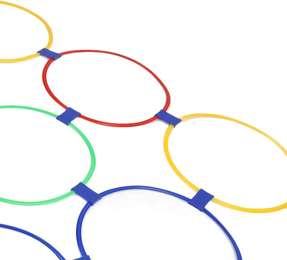 Lattice Jump Ring Game Set for Kids – 10 Hoops with Connectors for Outdoor Park Activities, Physical Training, and Fun Exercise Play