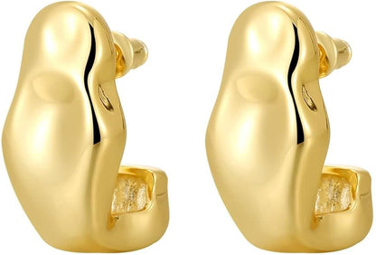 Chest Stud Earrings – 3D Gold Punk Body Part Design for Women’s Bold Statement Jewelry & Trendy Street Style