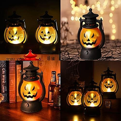 Halloween Pumpkin Lantern Lights – Handheld LED Kerosene-Style Lamps for Cosplay, Garden, Patio, Camping, and Home Halloween Decorations