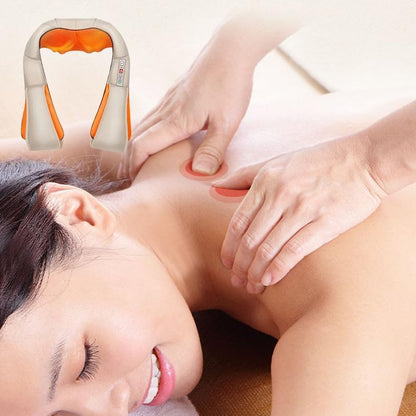 Electric Shiatsu U-Shape Massage Shawl – Heated Infrared Kneading Neck, Back & Shoulder Massager for Deep Relaxation and Pain Relief