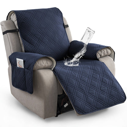 Waterproof Non-Slip Recliner Cover – One-Piece Chair Protector with Side Pockets