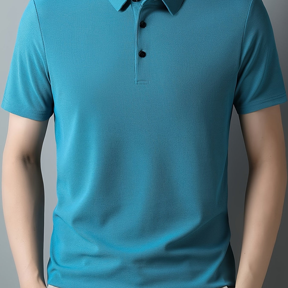 Men’s Short Sleeve Henley Shirt – Casual Lapel Collar Golf Top, Breathable Summer Sportswear for Outdoor Activities