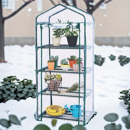 Greenhouse PVC Plant Protector Cover – 4-Tier Transparent Waterproof Replacement Cover for Garden Plant Shelter, Indoor and Outdoor Use
