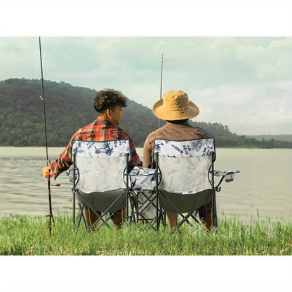 Two Seaters Beach Chair with Umbrella and Side Bag – Portable All-in-One Seat with Sunshade, Ultimate Comfort for Outdoor Adventures, Picnics, and Angler's Relaxation