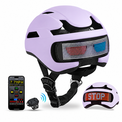 Smart LED Bike Helmet – Road and MTB Cycling Helmet with Programmable LED Display, Rear Taillight, APP Control and Rechargeable Safety Lighting