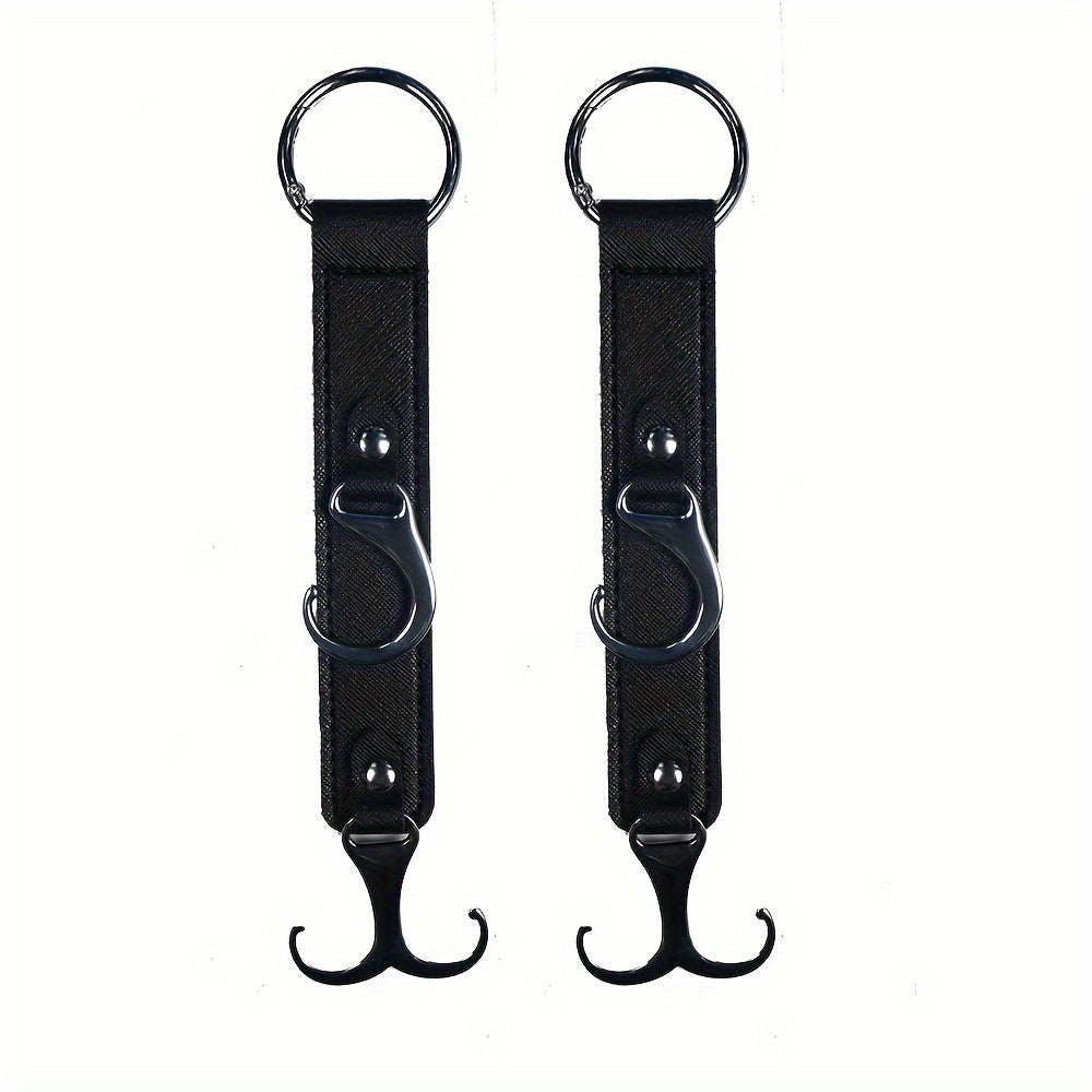 Faux Leather Car Seat Hooks – 2pcs Multi-Function Durable Headrest Hangers for Bags, Groceries, and Stylish Car Interior Organization