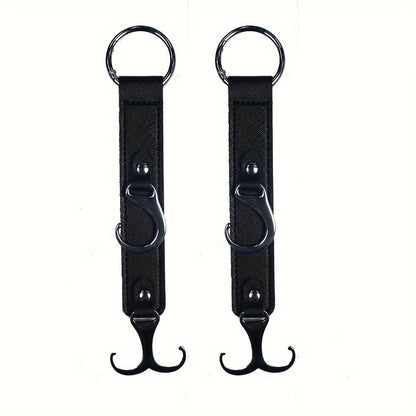 Faux Leather Car Seat Hooks – 2pcs Multi-Function Durable Headrest Hangers for Bags, Groceries, and Stylish Car Interior Organization