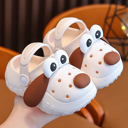 Kids Cartoon Puppy Slippers – Breathable Lightweight EVA Slip-On Shoes with Non-Slip Design for Beach, Pool, Travel, and All-Season Comfort