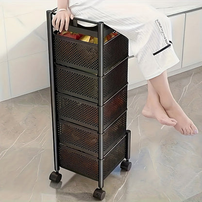 Rotating Kitchen Storage Tower – Multi-Tiered Organizer with Swivel Design for Spices, Snacks, or Beauty Products Anywhere