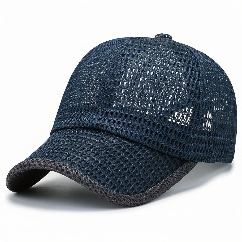 Men’s Quick-Dry Mesh Baseball Cap – Lightweight Breathable Summer Hat with Large Brim, Retro Outdoor Design