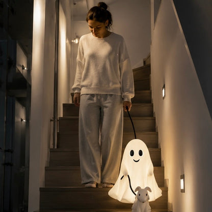Halloween Ghost Dog Figurine – Cute Walking Dog Statue with Spooky Festival Charm, Tabletop Decoration, and Household Ornament Party Gift