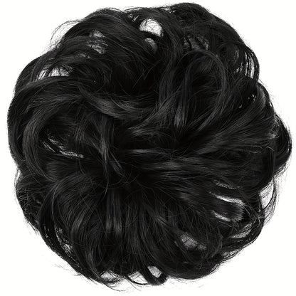 Messy Curly Hair Bun Extension – Voluminous Synthetic Elastic Chignon Scrunchie for Effortless Updo, Instant Volume & Natural-Looking Glam Hairpiece for Women