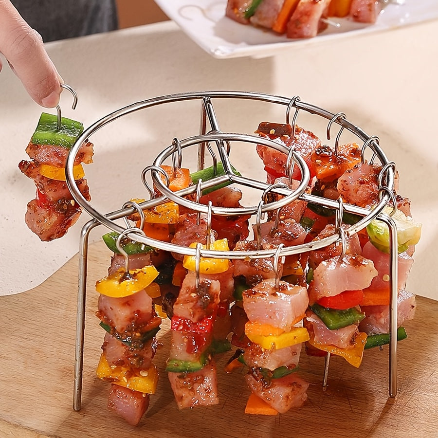 Stainless Steel Grill and Skewer Set – Multipurpose BBQ Kit for Air Fryers, Ovens, and Grills, Perfect for Meat, Vegetables, Fruits, and Holiday Gatherings