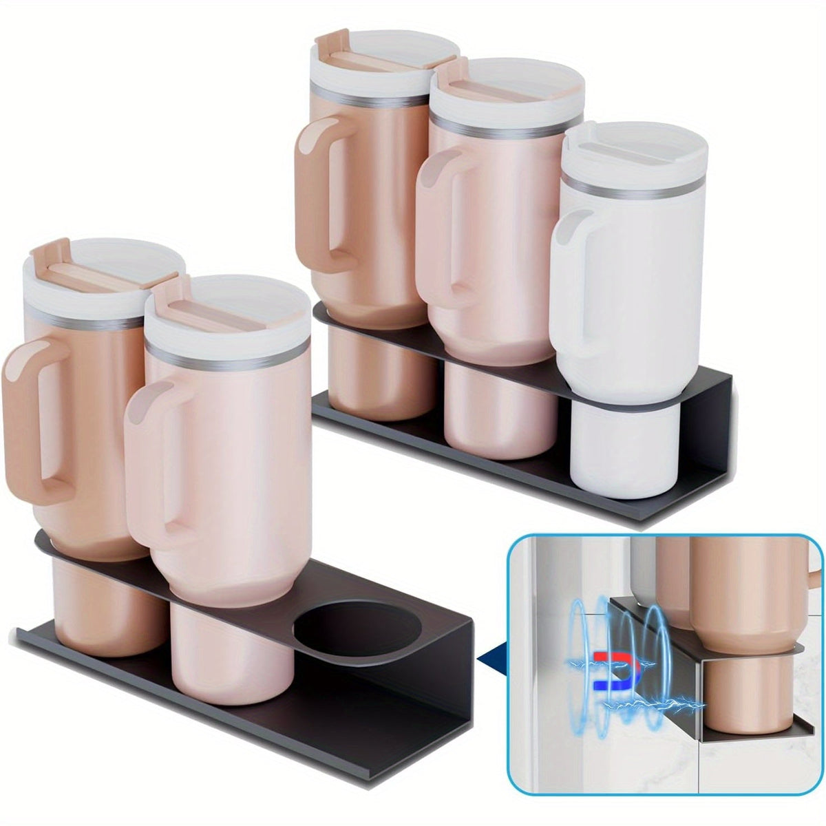 Magnetic Refrigerator Organizer Rack – Sleek Side-Mounted Kitchen Storage Solution for Spices, Utensils, and Everyday Essentials