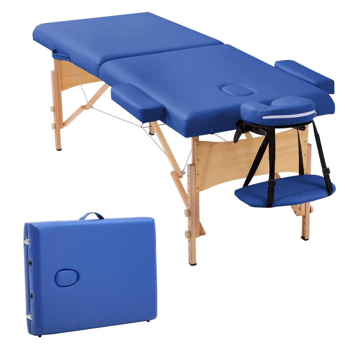 Portable Two Fold Massage Table – Adjustable Spa Bed with Face Cradle and Carry Bag for Home Therapyå