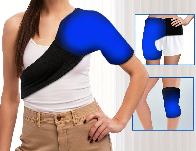 Cooling Shoulder Ice Pack Wrap, Suitable for Many Parts Of The Body-Shoulder, Hip, Thigh, Knee, Reusable Compression Brace, Microwavable And Freezable, Adjustable Length