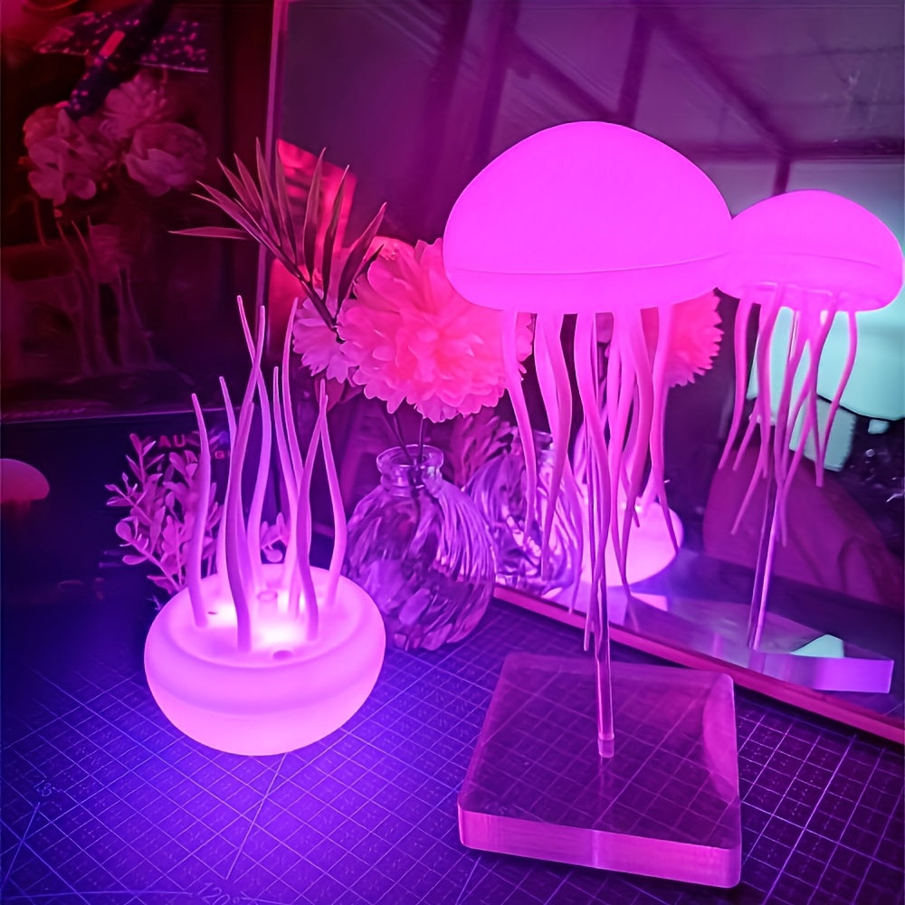 Rechargeable Color Changing Jellyfish Lamp – LED Ambient Table Night Light for Relaxation, Bedroom, and Creative Home Décor