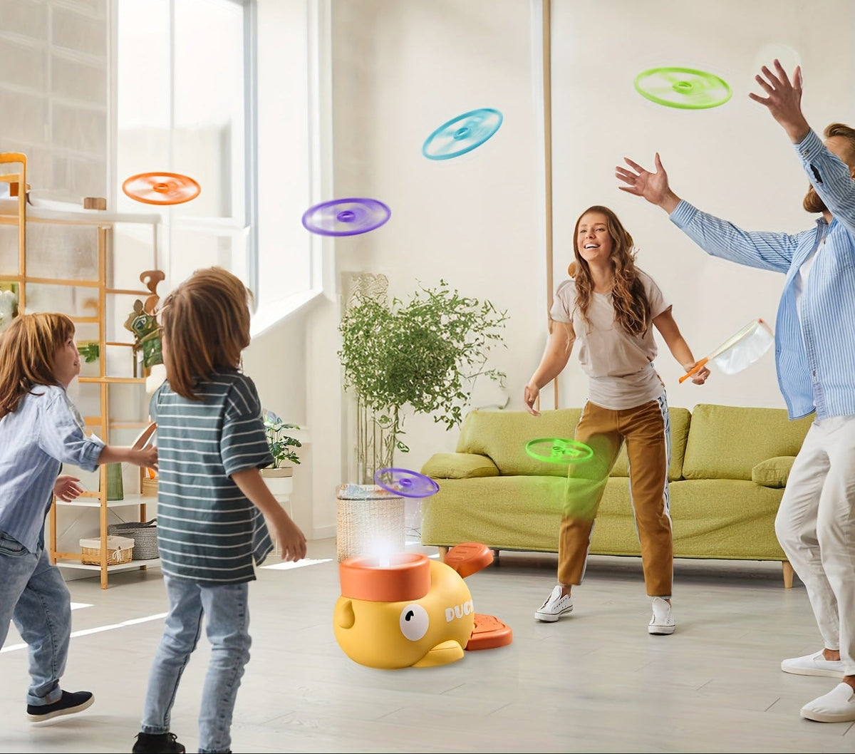 Outdoor Duck Disc Launcher Toy for Kids Ages 3–8 – Fun Flying Disc Game for Family Yard, Parties, and Birthday Gifts
