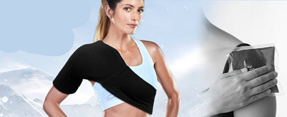 Cooling Shoulder Ice Pack Wrap, Suitable for Many Parts Of The Body-Shoulder, Hip, Thigh, Knee, Reusable Compression Brace, Microwavable And Freezable, Adjustable Length