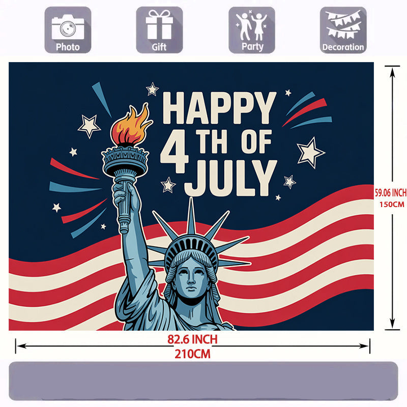 Patriotic Party Banner – 4th of July Large American Flag Backdrop for Wall Décor, Photo Booths, and Events