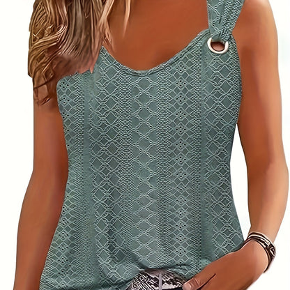 Women’s V-Neck Sleeveless Summer Top – Casual Loose Fit Comfortable Vest for Trendy Everyday Warm Weather Outfits