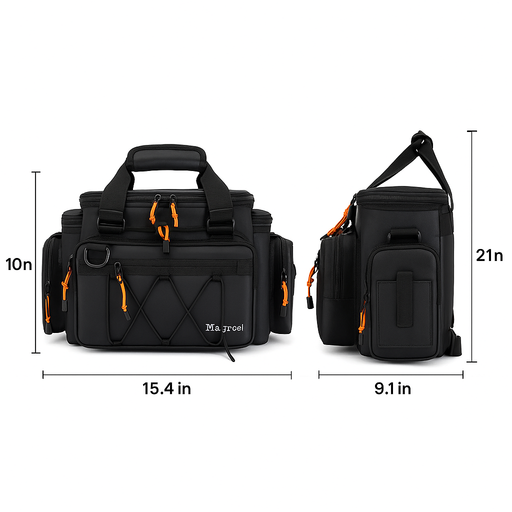 Multi-Layer Fishing Storage Bag – Portable Rod Carry Case with Tackle Organizer, Lining Protection & Large Capacity for Fishing Gear & Accessories