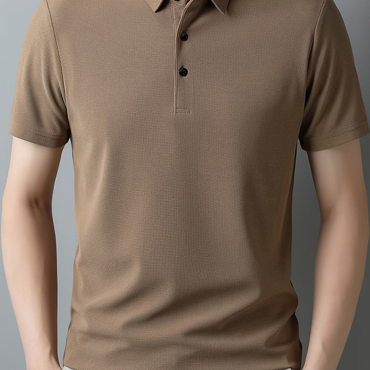 Men’s Short Sleeve Henley Shirt – Casual Lapel Collar Golf Top, Breathable Summer Sportswear for Outdoor Activities