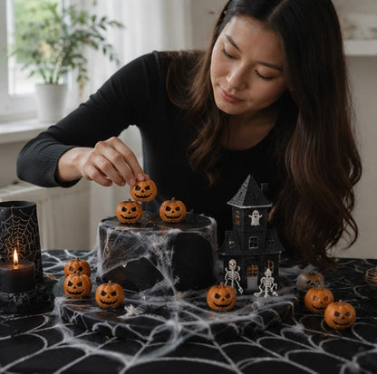 Mini Resin Pumpkin Decorations - Halloween Craft Accessories for DIY Projects, Home Decor and Party Displays