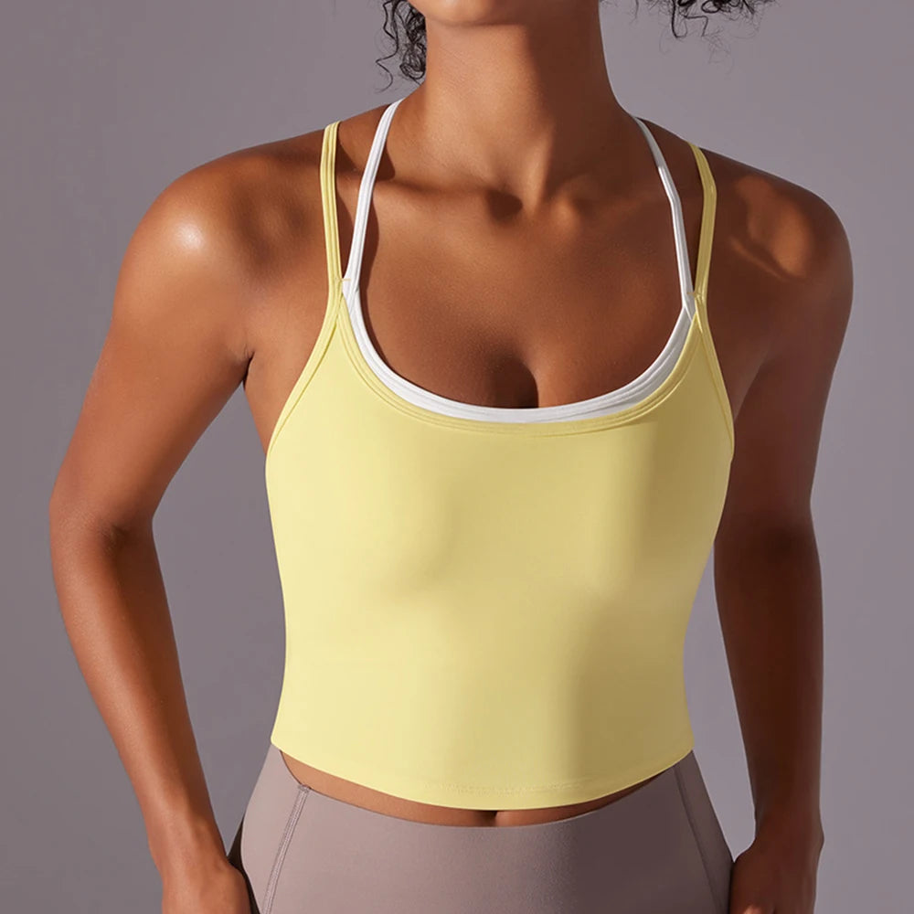 Women Backless Yoga Sports Bra – Push-Up Fitness Top for Gym, Running and Workout Training Wear