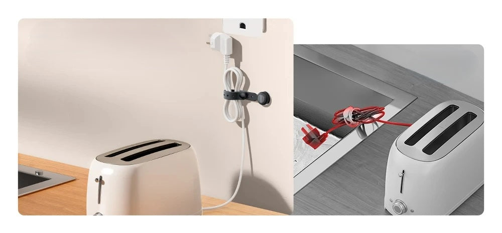 Magnetic Cable Management Ties – 6pcs. Adjustable 11cm Hook & Loop Wire Straps for Effortless, Tangle-Free Home Organization