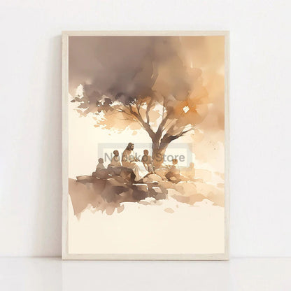 Modern Christian Jesus Poster - Inspirational Bible Verse Canvas Wall Art for Living Room Faith Decor & Religious Gift