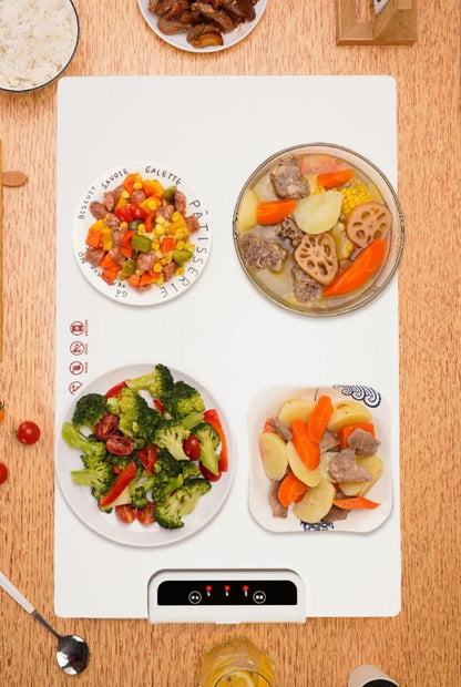 Multi-Functional Electric Beverage & Dish Warming Tray– 220V Foldable, Non-Slip Heating Pad for Hot Meals & Drinks
