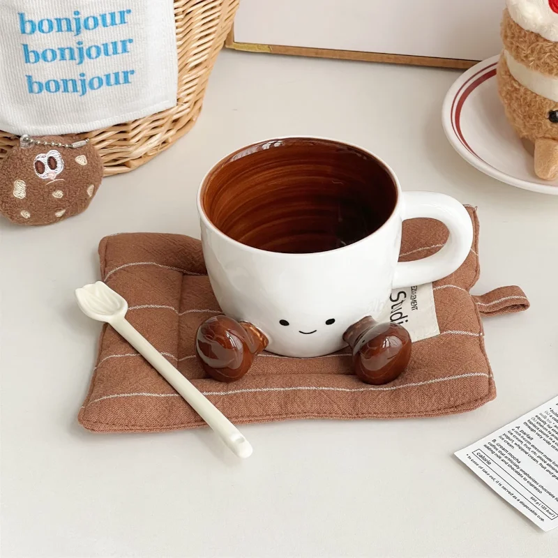 Kawaii Hand Pinch Ceramic Coffee Cup – High Aesthetic Water Mug for Dorms, Gifts & Cozy Moments