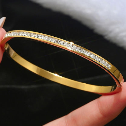 Stainless Steel Lucky Four Leaf Clover Bracelet for Women