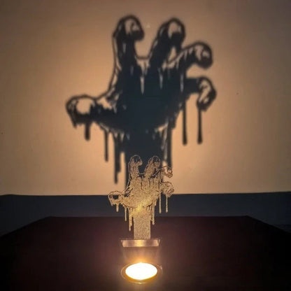 Halloween Decorative Candle Holder – Scary Resin Candlestick Ornament Desk Accessory for Haunted Room Ambiance and Festival Party Décor