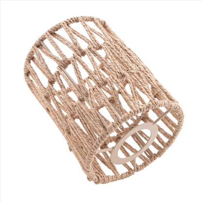 Handwoven Rattan Lamp Shades – 2-Pack Boho Light Covers for Pendant or Floor Lamps with Natural Texture Charm