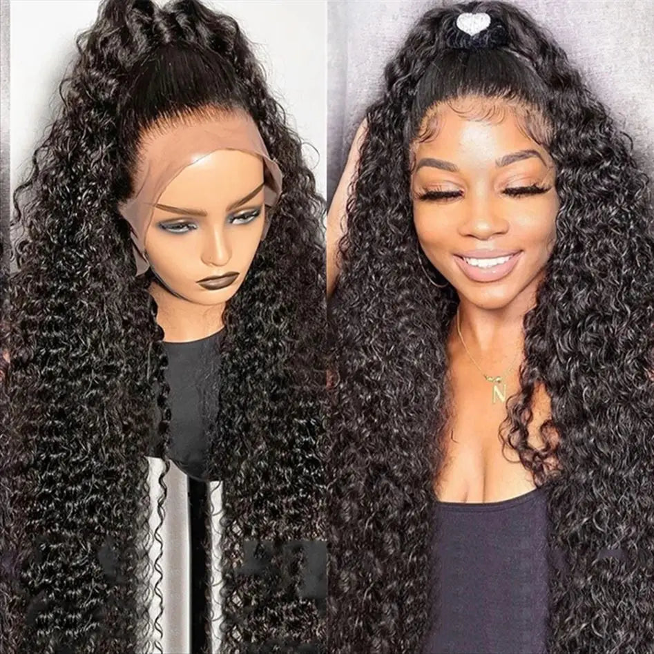 Kinky Curly HD Lace Frontal Wig – 100% Human Hair Deep Wave Brazilian Lace Front for Natural Looking Hairstyles