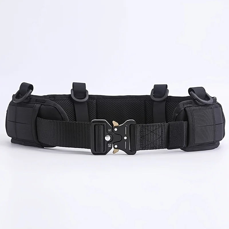 Men’s Tactical Outdoor Belt with Multi-Function Buckle – High-Quality Nylon Canvas Hunting Gear for Sport & Survival Utility
