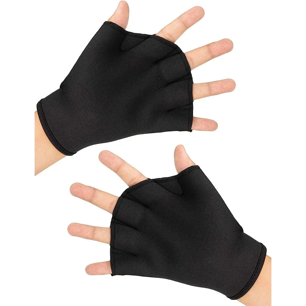 Webbed Swim Training Gloves - Neoprene Aquatic Gloves for Resistance Fitness, Scuba Diving & Water Aerobics Strength Training