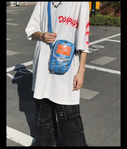 Vintage Telephone Messenger Backpack – Large Capacity Funny Travel and School Bag for Students and Street Style Lovers
