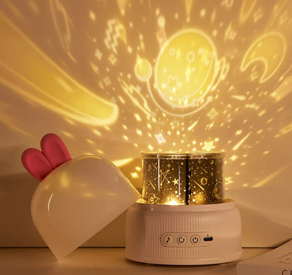 Adorable Rabbit Projector Night Light with Music– Ocean-Themed Sleep Lamp for Kids & Baby Gifts