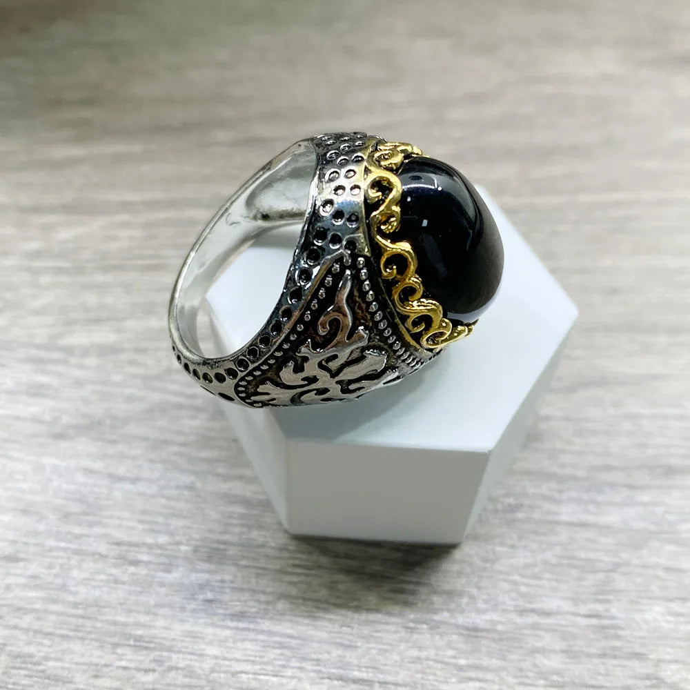 Obsidian S925 Silver Ring – Black Gemstone Jewelry for Men and Women, Symbolic, Elegant, and Perfect for Gifts or Occasions