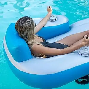 Motorized Pool Lounger - Inflatable Ride-On Water Float with Twin Electric Motors and Joystick Steering