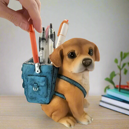 Dog-Shaped Desk Organizer – Creative ABS Resin Pen Holder with Polished Finish, Portable Office Storage for Students and Professionals, Unique Gift for All Occasions