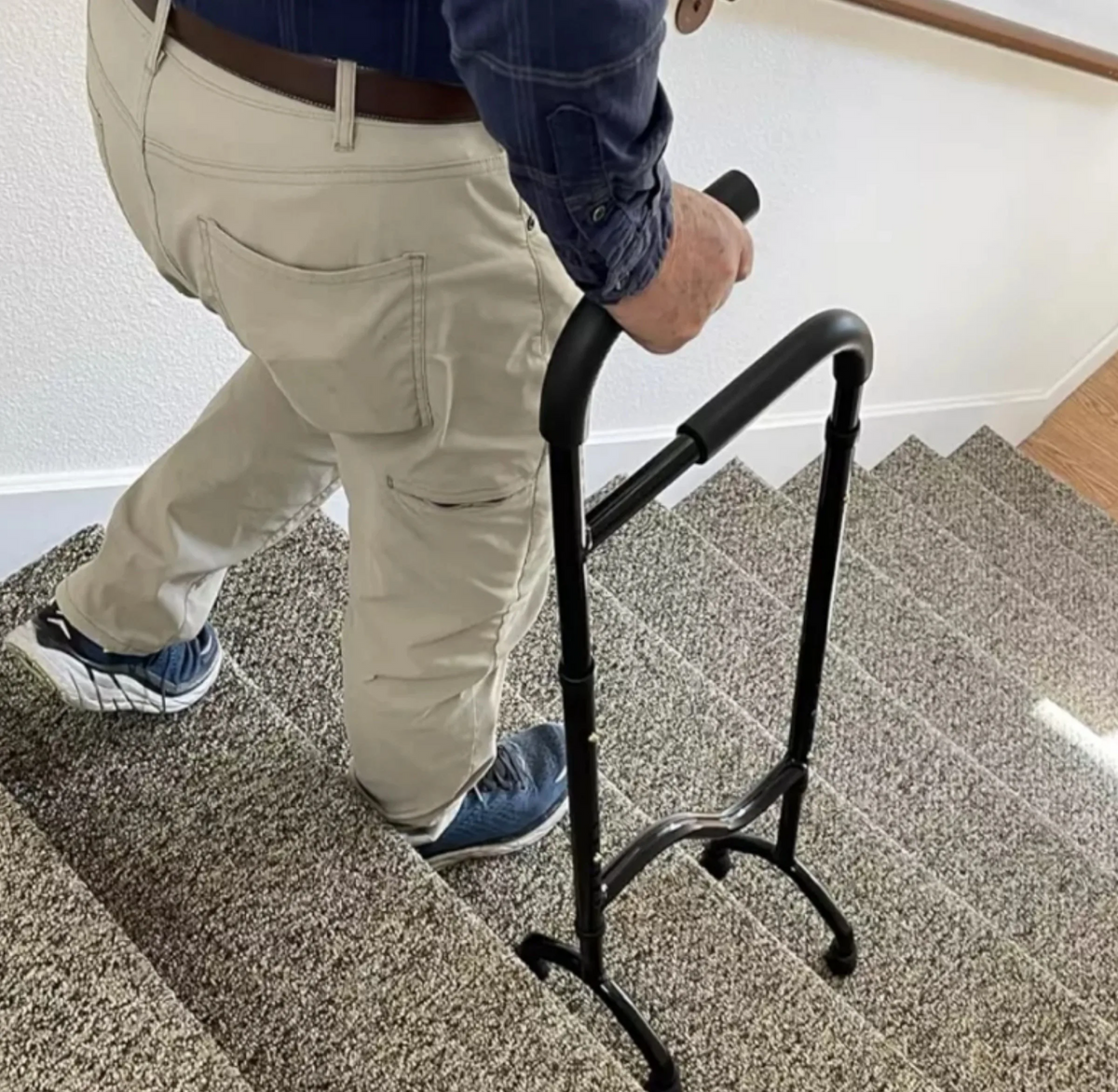Stair Climbing Assist Cane – Adjustable Height Step Aid for Seniors with Hip or Knee Pain, Easy Walk Up or Down Stairs